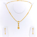 Captivating Iridescent 22k Gold Dangling Necklace Set