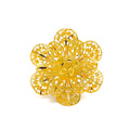 Shimmering Textured 22k Gold Flower Ring 