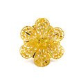 Contemporary Dressy 22k Gold Flower Ring 