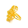 Elegant Blooming 22k Gold Flower Ring 