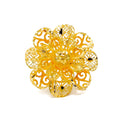 Sophisticated Filigree 22k Gold Flower Ring 