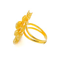 Sophisticated Filigree 22k Gold Flower Ring 