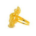 Fancy Fine Netted 22k Gold Flower Ring 