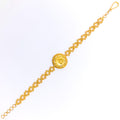 Radiant Round 21k Gold Floral Bracelet