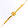 Modish Rectangular 21k Gold Flower Bracelet