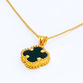 Everyday Exclusive 21k Gold Clover Pendant W/Chain