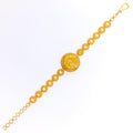 Luminescent Floral Dome 21k Gold Bracelet