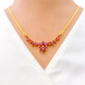 Lovely Luscious 22k Gold Ruby Necklace Set 