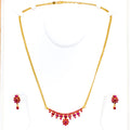 Palatial Posh 22k Gold Ruby Necklace Set 