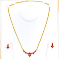 Lovely Luscious 22k Gold Ruby Necklace Set 