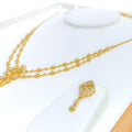 Captivating Shiny Floral Vine Diamond + 18k Gold Necklace Set