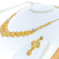 Dainty Lined Shiny Drop Diamond + 18k Gold Necklace Set