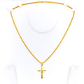 Iconic Infinity Loop 22k Gold Cross Pendant 