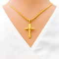 Iconic Infinity Loop 22k Gold Cross Pendant 