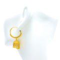 Trendy Dangling Chain 22K Gold Bali Earrings 