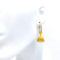 Delightful Tasseled 22K Gold Bali Earrings 