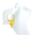 Charming Dual Layered 22K Gold Bali Earrings 