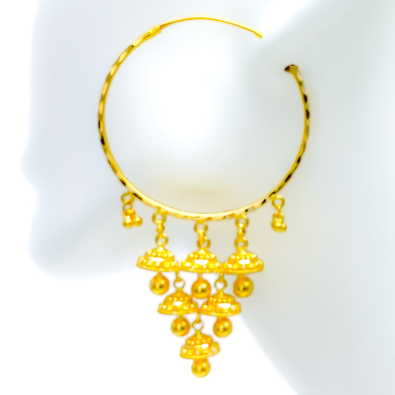 Ethereal Lovely 22K Gold Dressy Bali Earrings 