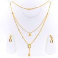 Captivating Contemporary 21k Gold Necklace Set 