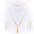 Timeless Beautiful 21k Gold Dangling Necklace Set 