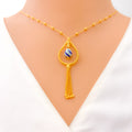 Refined Glamorous 21k Gold Drop Necklace Set 