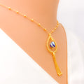 Refined Glamorous 21k Gold Drop Necklace Set 