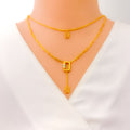 Captivating Contemporary 21k Gold Necklace Set 