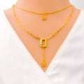 Captivating Contemporary 21k Gold Necklace Set 