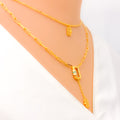 Captivating Contemporary 21k Gold Necklace Set 