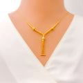 Timeless Beautiful 21k Gold Dangling Necklace Set 