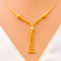 Timeless Beautiful 21k Gold Dangling Necklace Set 