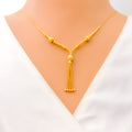 Timeless Beautiful 21k Gold Dangling Necklace Set 