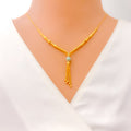 Opulent Gleaming 21k Gold Vibrant Necklace Set