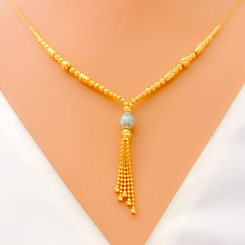 Opulent Gleaming 21k Gold Vibrant Necklace Set