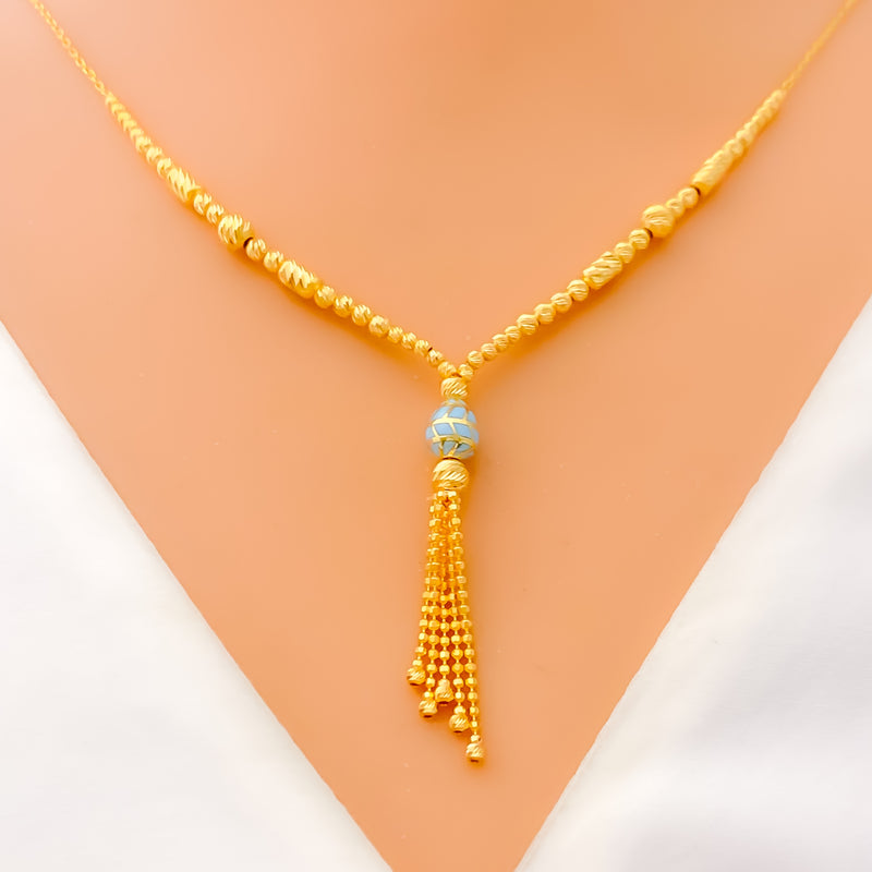 Opulent Gleaming 21k Gold Vibrant Necklace Set