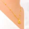 Edgy Lustrous 21k Gold Fanned Necklace Set 