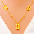 Lavish Twinkling 21k Gold Alluring Necklace Set 