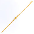 Timeless Beautiful Twisted Floral 22k Gold Bracelet 