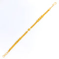 Sleek Lined 22k Gold Floral Bead Bracelet 