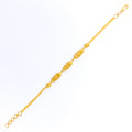 Graceful Triple Long Barrel 22k Gold Bracelet