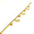 Fascinating Floral Beaded Orb Charm 22k Gold Bracelet