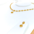 Gleaming Lustrous Floral 22k Gold CZ Necklace Set 