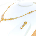 Majestic Open Floral Halo 22k Gold CZ Necklace Set 