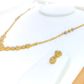 Iconic Couture Open Drop 22k Gold CZ Necklace Set 