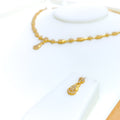 Luxurious Alluring Drop 22k Gold CZ Necklace Set 