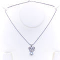 Pearl Ribbon Diamond + 18k Gold Pendant