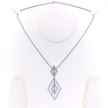 Contemporary White Gold Diamond + 18k Gold Pendant