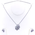 Evergreen White Gold Leaf Diamond + 18k Gold Pendant Set