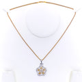 Medium Floral Diamond + 18k Gold Pendant