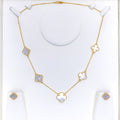 Delicate Mother Pearl 21K Gold Necklace Set 